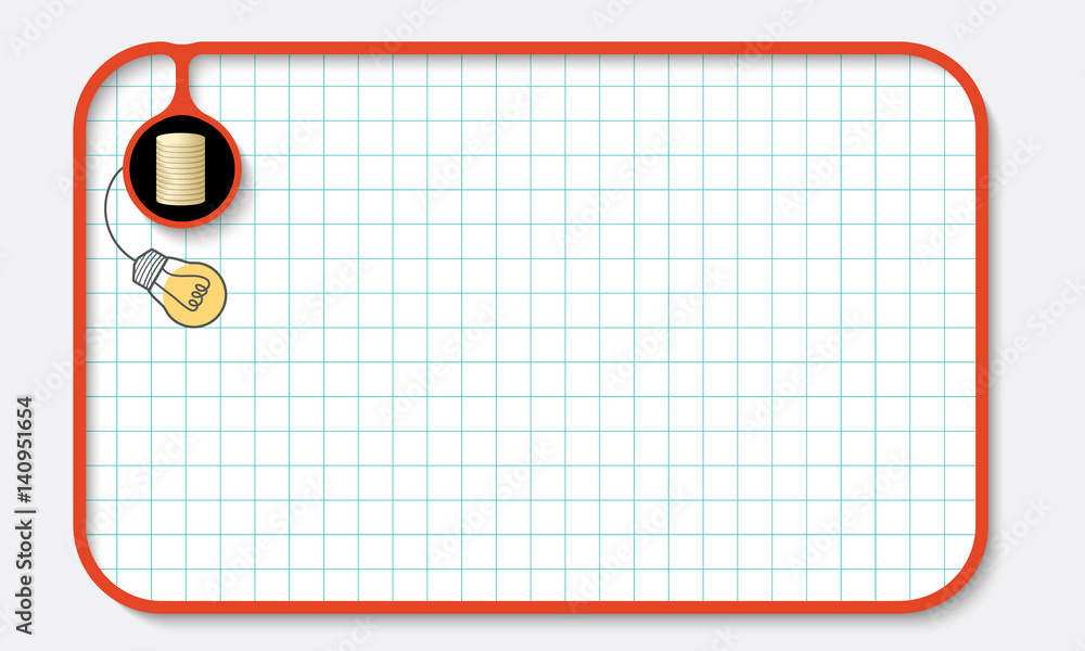 Poster text box for fill your text with graph paper and golden coin
