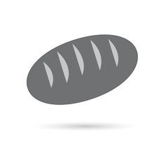 Icon gray loaf of bread on a white background