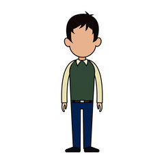 faceless nerdy man cartoon icon image vector illustration design 