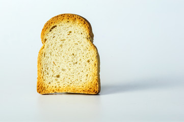 Standing rusk isolated on white background