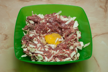 ground meat cabbage and egg