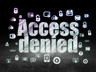 Security concept: Access Denied in grunge dark room