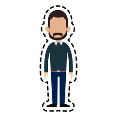 faceless man with beard and mustache  cartoon icon image vector illustration design 