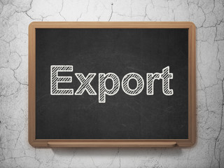 Business concept: Export on chalkboard background