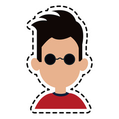 faceless man with sunglasses cartoon icon image vector illustration design 