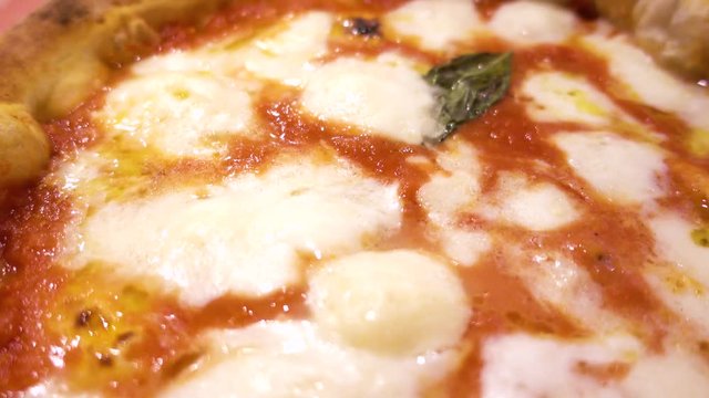 Close up of Pizza Margherita, italian food.