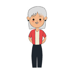 old woman cartoon icon over white background. vector illustration
