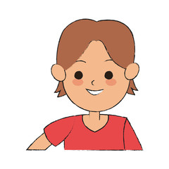 happy boy cartoon icon over white background. colorful design. vector illustration