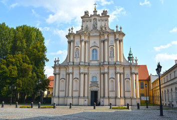 Fototapeta na wymiar Church of business cards (Saint Joseph Obruchnik's church). Warsaw, Poland
