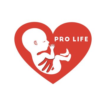 Pro life, a child whit heart, logo Stock Vector