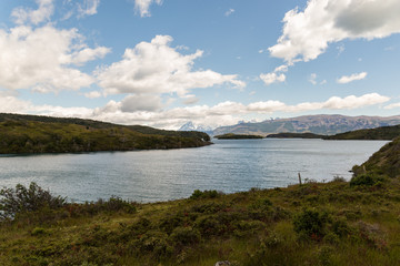 Naklejka na ściany i meble Lake in Torres del Paine National Park in Chile
