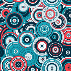 Abstract seamless pattern with set of bright circles.