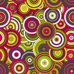 Abstract seamless pattern with set of bright circles.