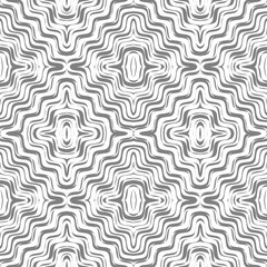 Abstract with lots of wavy geometric shapes.