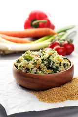 Tabbouleh salad with bulgur, parsley and vegetables -diet concep