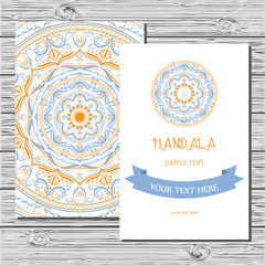  Vector flyer template with hand drawn mandala.