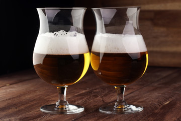 Still Life with a draft beer by the glass.