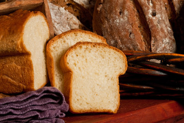 Loaves of Rustic Bread on shelf