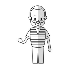 old man cartoon icon over white background. vector illustration
