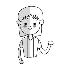 Obraz premium woman with long hair cartoon icon over white background. vector illustration