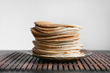 Cooking pancakes for breakfast