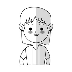 woman with long hair cartoon icon over white background. vector illustration