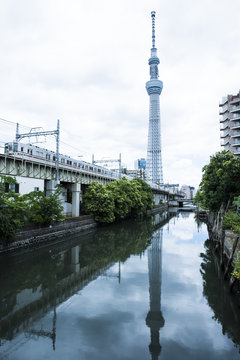 Tokyo Skytree Tower along the Sumida River, Japan