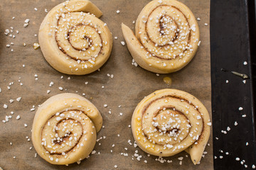 Baking cinnamon rolls