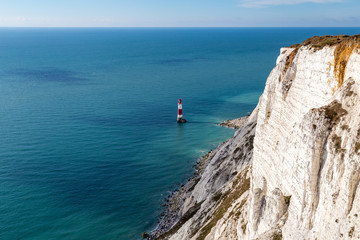 Fototapeta na wymiar Beachy Head Lighthouse & Cliff, near Eastbourne, East Sussex, England, UK