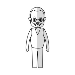 old man cartoon icon over white background. vector illustration