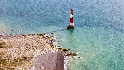 Beachy Head Lighthouse & Cliff, near Eastbourne, East Sussex, England, UK