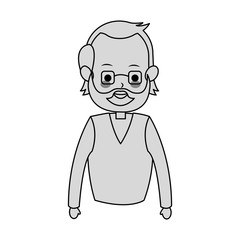 old man cartoon icon over white background. vector illustration