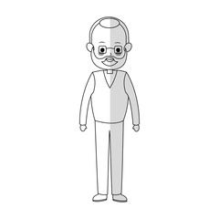 old man cartoon icon over white background. vector illustration