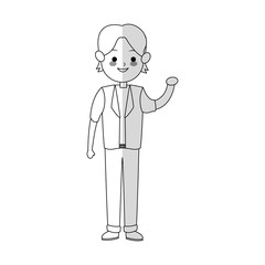 man cartoon icon over white background. vector illustration