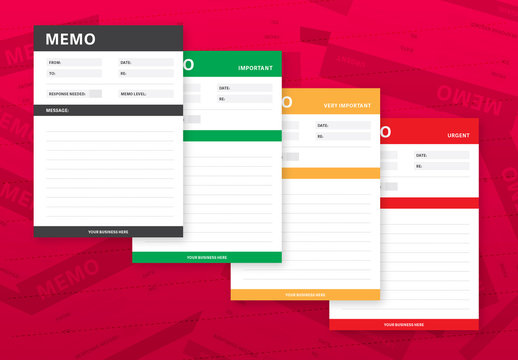 Memo Slip Layout Set