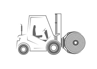Forklift with paper roll clamp