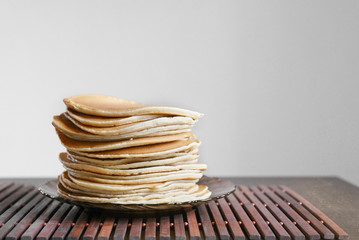 Cooking pancakes for breakfast