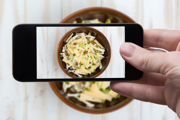 Green salad. Healthy food (Smartphone photo)