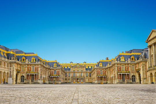 versailles palace entrance,symbol of king louius XIV power, France.