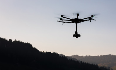 Fototapeta na wymiar Hexacopter Drone with 360° Rig