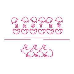 Cute vector illustration with symbols for Easter.