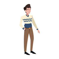 man cartoon icon over white backgorund. colorful design. vector illustration