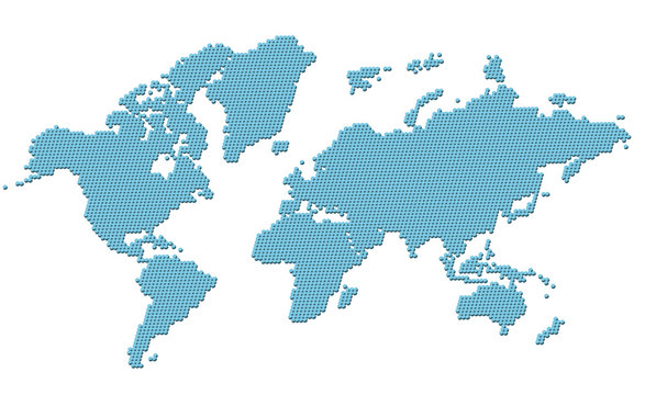 世界地図　ヨーロッパ　立体　ドット