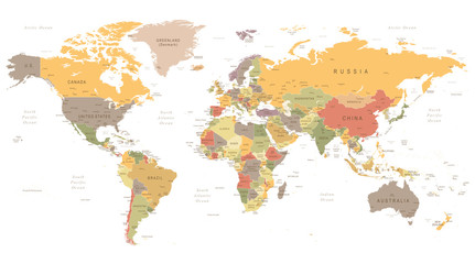 Carte du monde Vintage