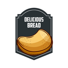 emblem with bread icon. colorful design. vector illustration