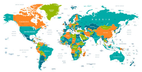Obraz premium Mapa świata - ilustracja