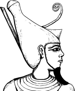 Outlined View Of Egyptian God Atum