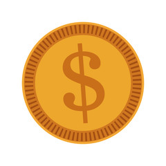 money coin icon over white background. vector illustration
