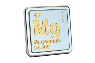 Magnesium, Mg chemical element sign. 3D rendering