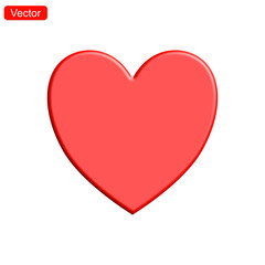 Beautiful 3D heart vector icon